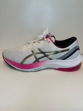 Asics Womens Size 7 Gel-Pulse 13 Running Shoes White Pink 1012B035 Mesh Lace Tie